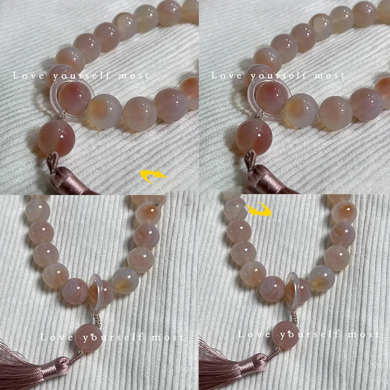 Tibetan Buddhist Jade Stone Mala Bracelet And Necklace Set