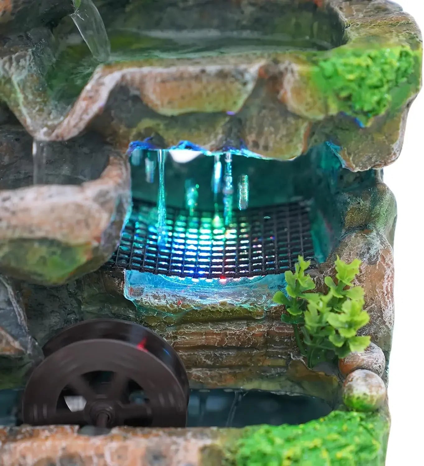 Indoor Tabletop Waterfall Fountain With Auto Pump And LED Light
