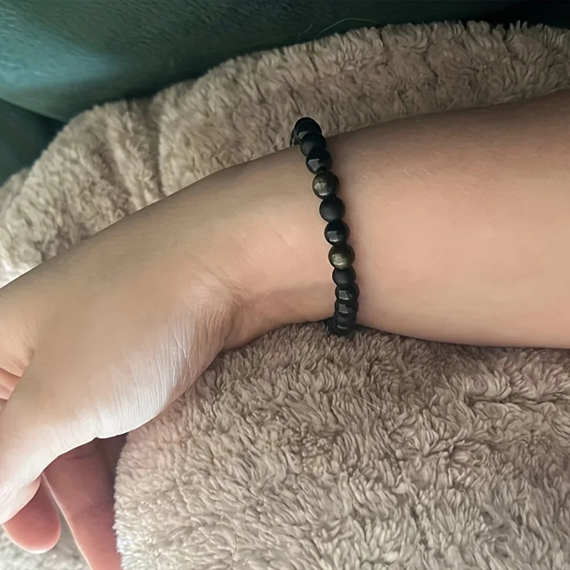 Natural Stone Elastic Bracelet With Triple Protection Features