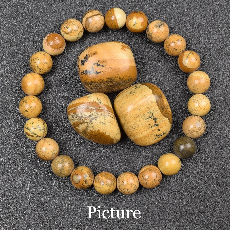 QLDDDstar Natural Golden Obsidian Stone Beaded Bracelet For Men And Women