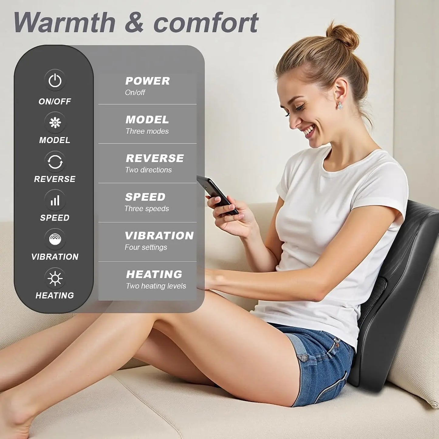 Leercon Neck Massager With Heat 3D Kneading Pillow