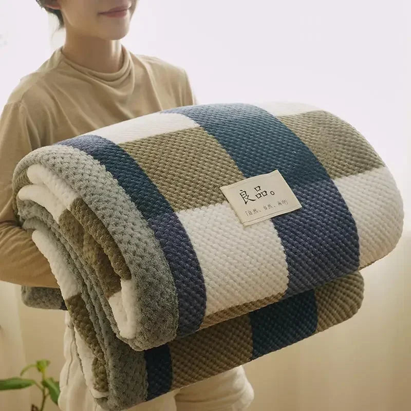 Knit Chenille Blanket Throw Machine Washable For Couch