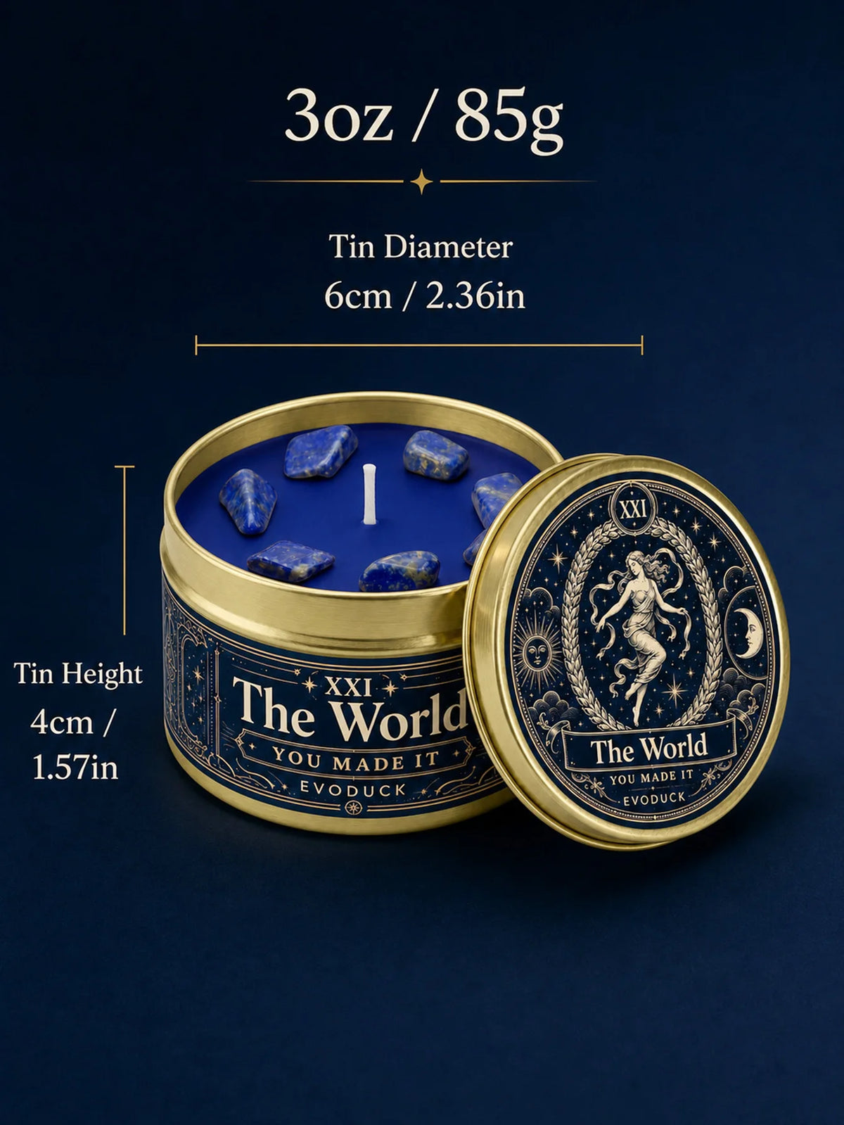 Evoduck The World Tarot Scented Candle For Spiritual Rituals