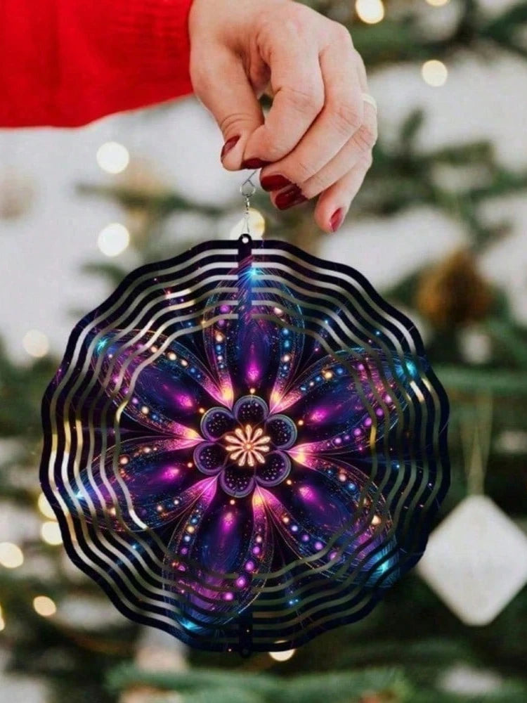 Mandala Solar Wind Spinner With LED Lights For Outdoor Garden