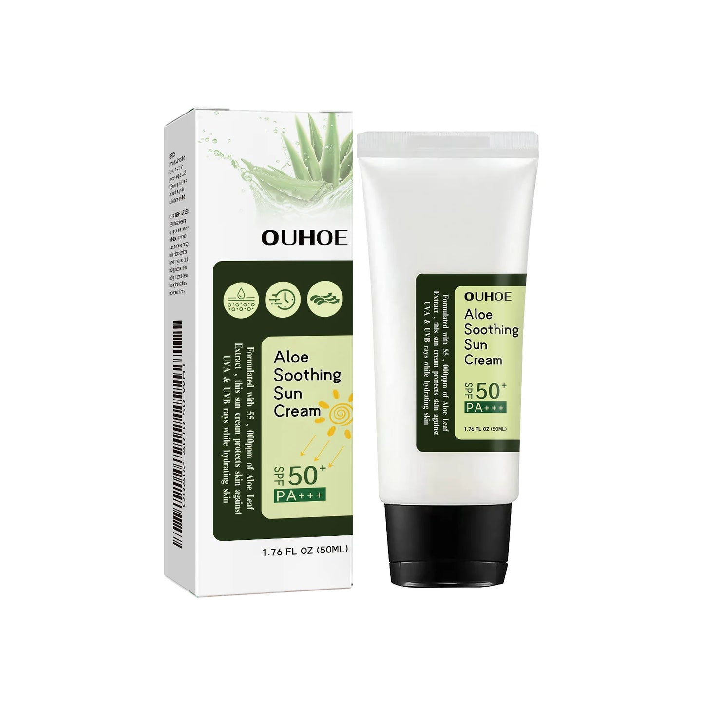 Ouhoe Aloe Vera Sunscreen SPF 50 Hydrating Cream For Daily Sun Protection