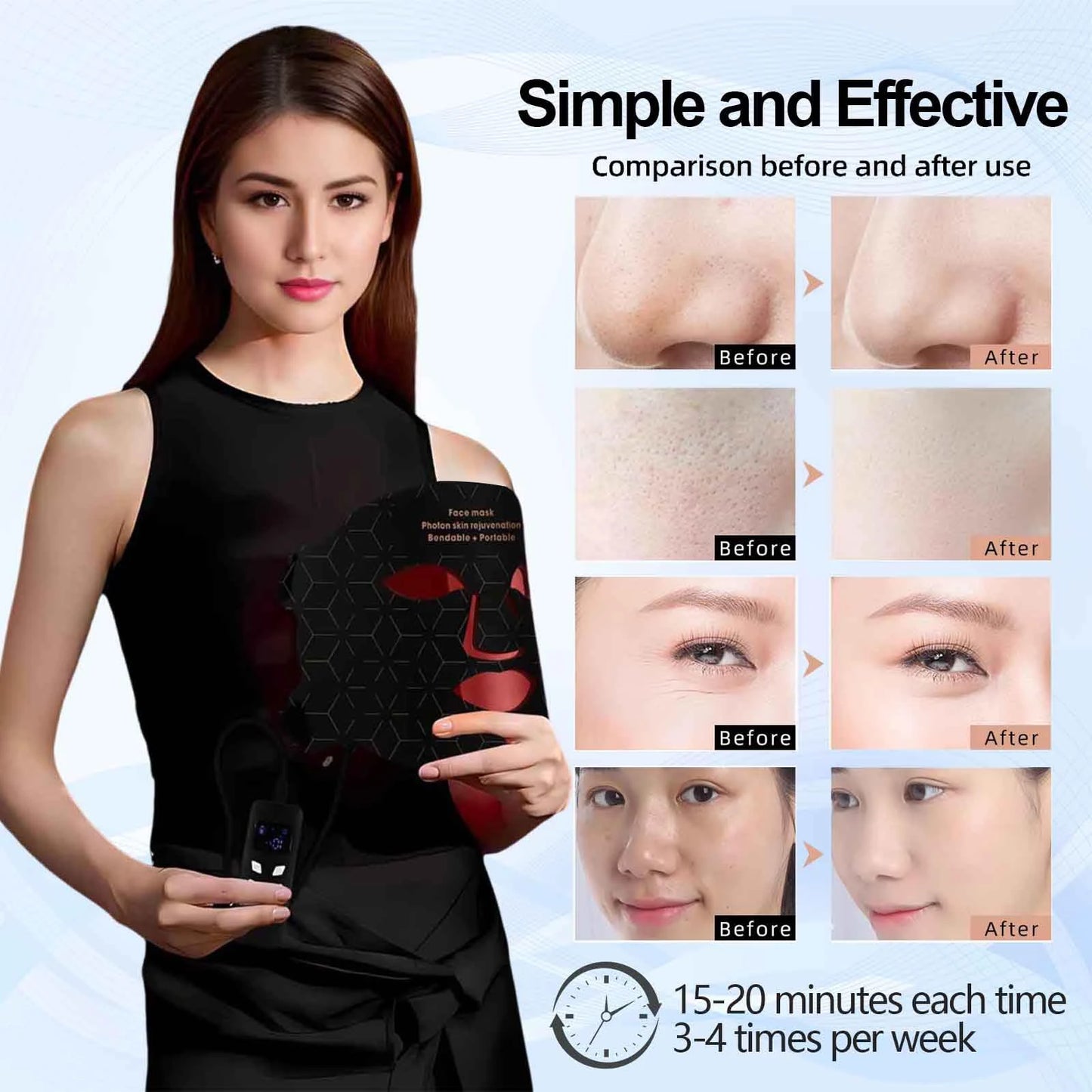 UBilli Red Light Therapy Face Mask With Four Modes Wrinkles