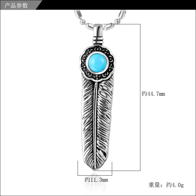 Vintage Jewelry Gothic Style, Cross Feather Round Necklace, Cast Titanium Steel Necklace SP192