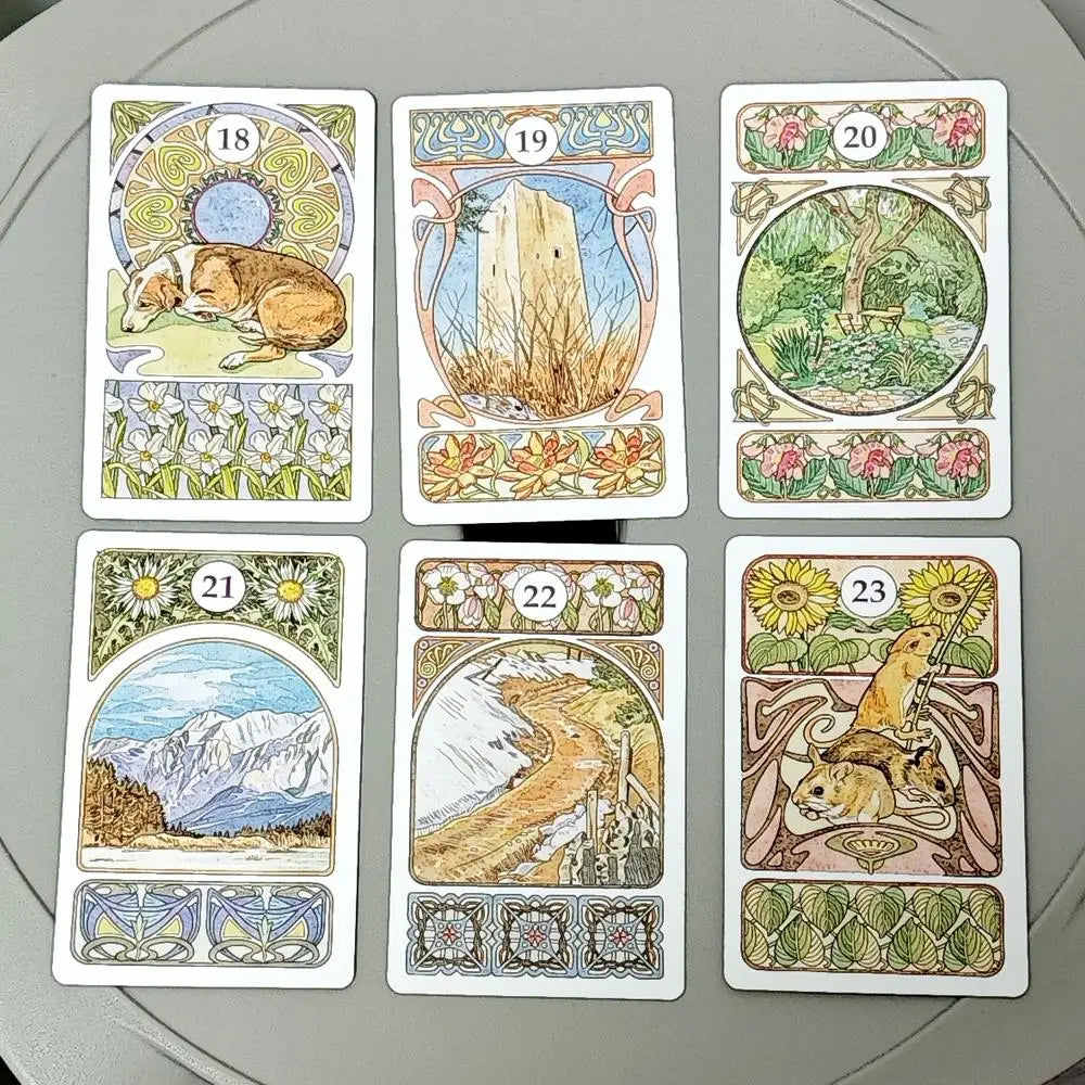 Art Nouveau Lenormand Oracle Card Deck With 36 Cards