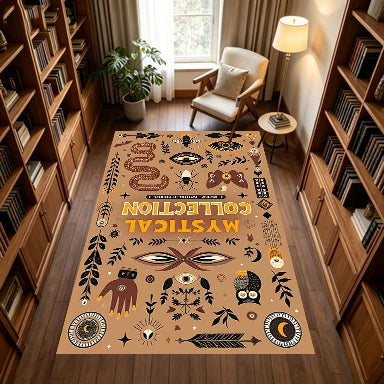 Mystical Bohemian Snake Pattern Non Slip Polyester Carpet