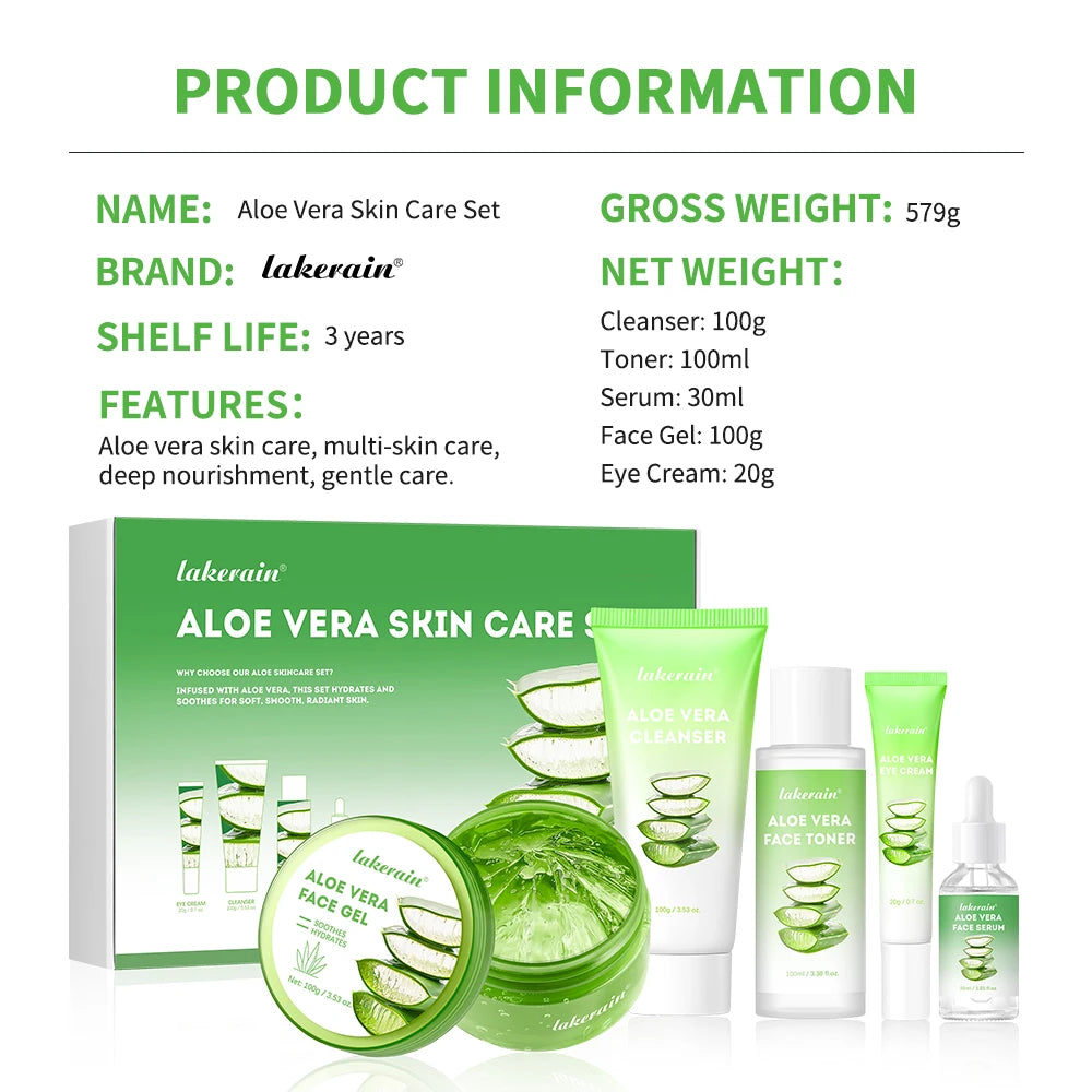 Lakerain Aloe Vera Skin Care Set Deep Hydration Kit