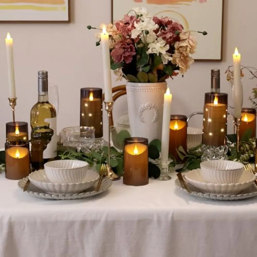 Flameless Candles With Remote Timer 3D Wick Battery LED Pillar