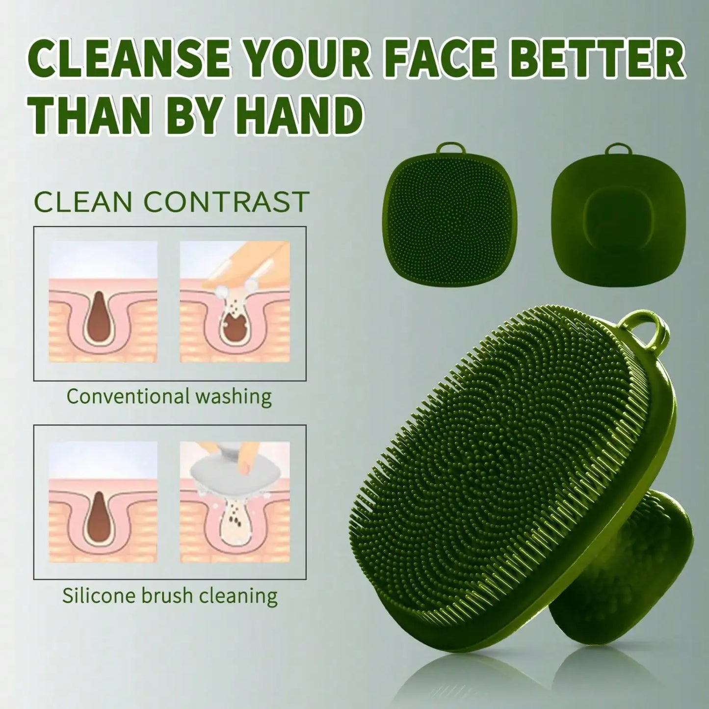 Silicone Face Scrubber For Men Facial Cleansing Brush Waterproof