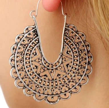 Bohemian Ethnic Hoop Earrings Handmade Vintage Tribal Jewelry For Women