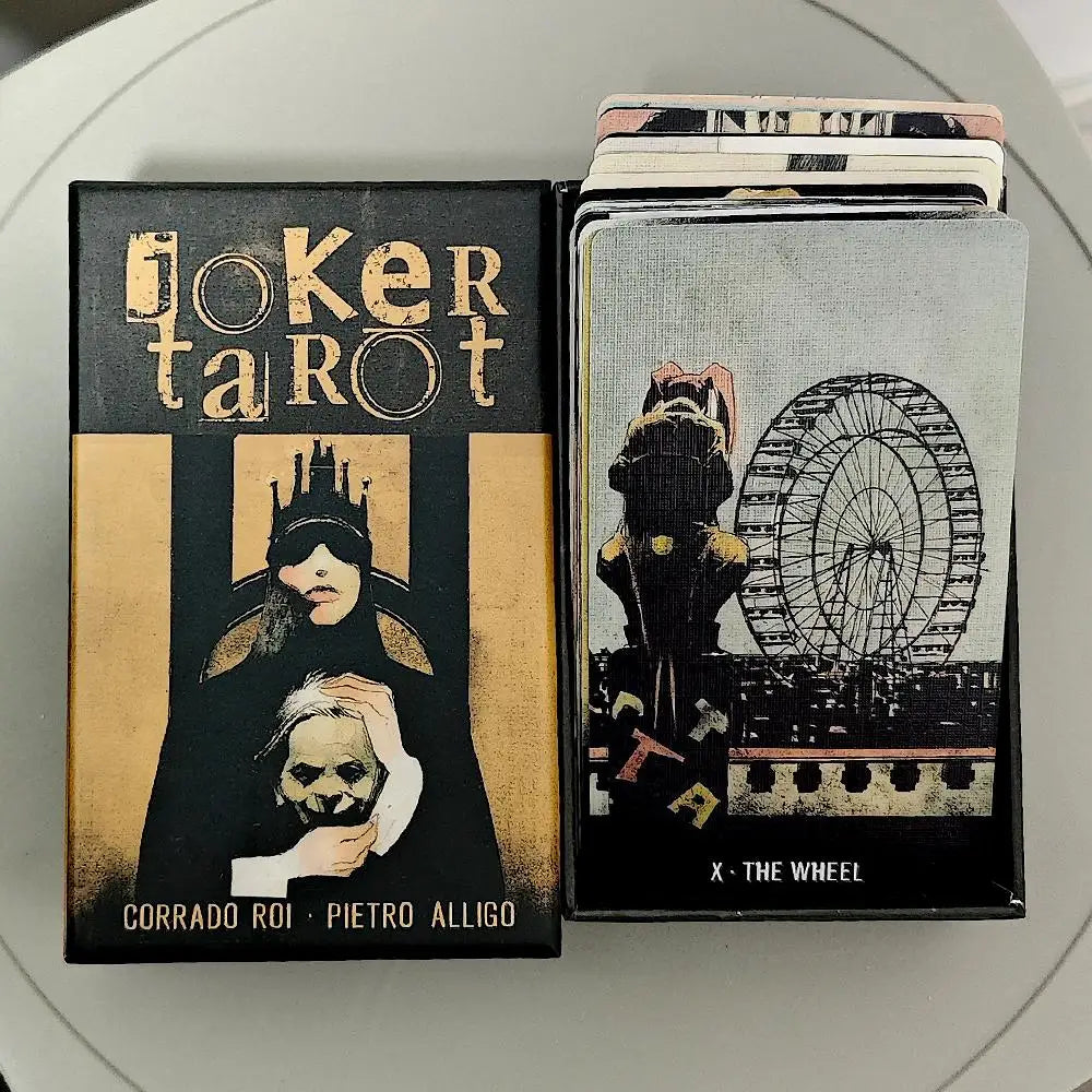 Dark Gothic Joker Tarot Deck With Premium Embossed Cards