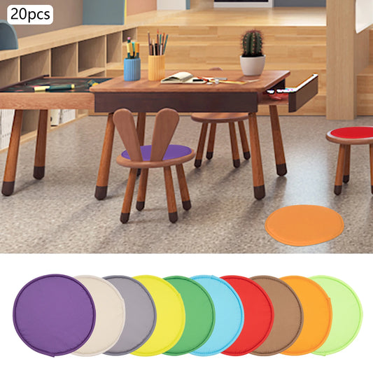 Twenty Round Floor Cushions Constructed From Washable Polyester And Sponge