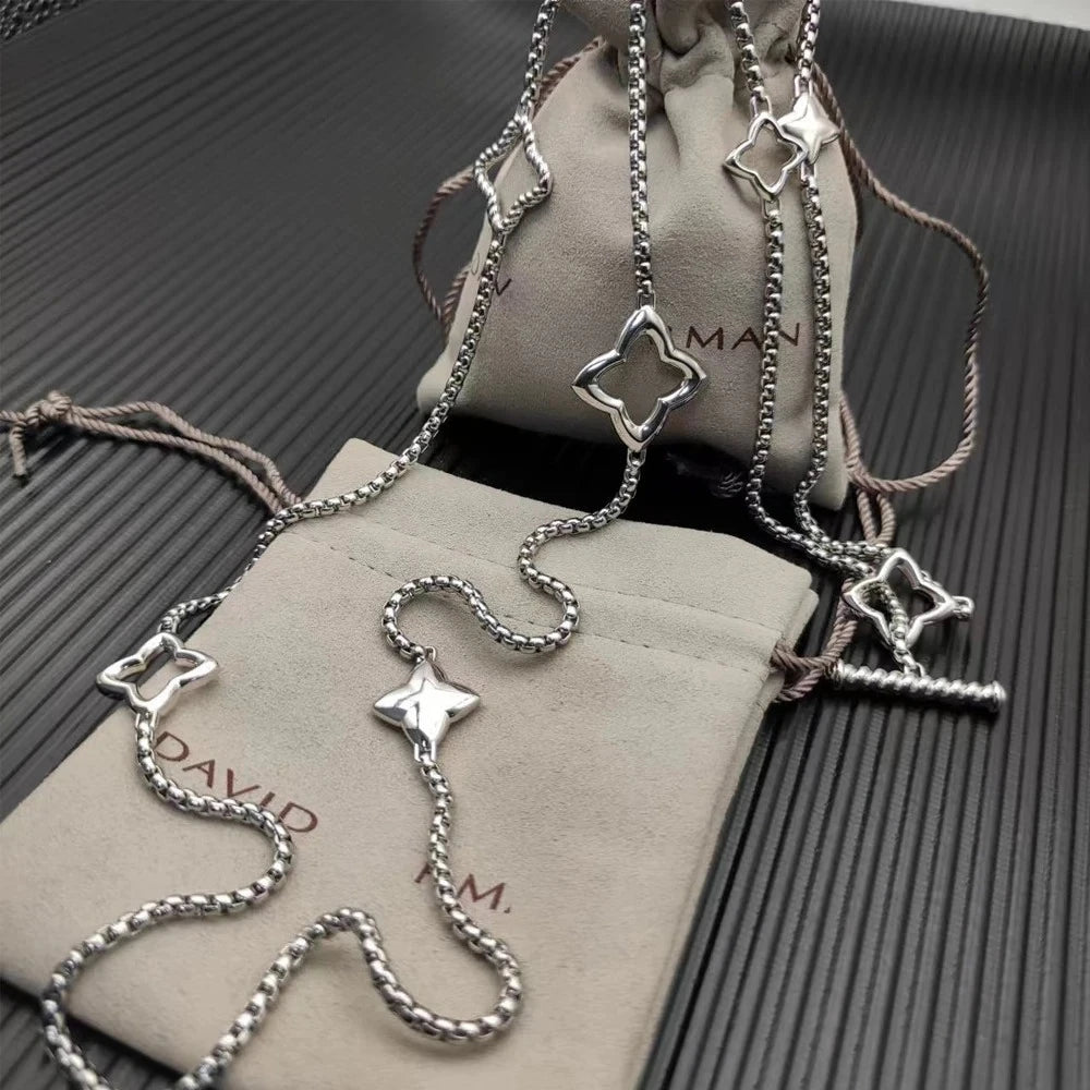 Classic Star Interlocking Pendant Necklace With Zircon Detailing