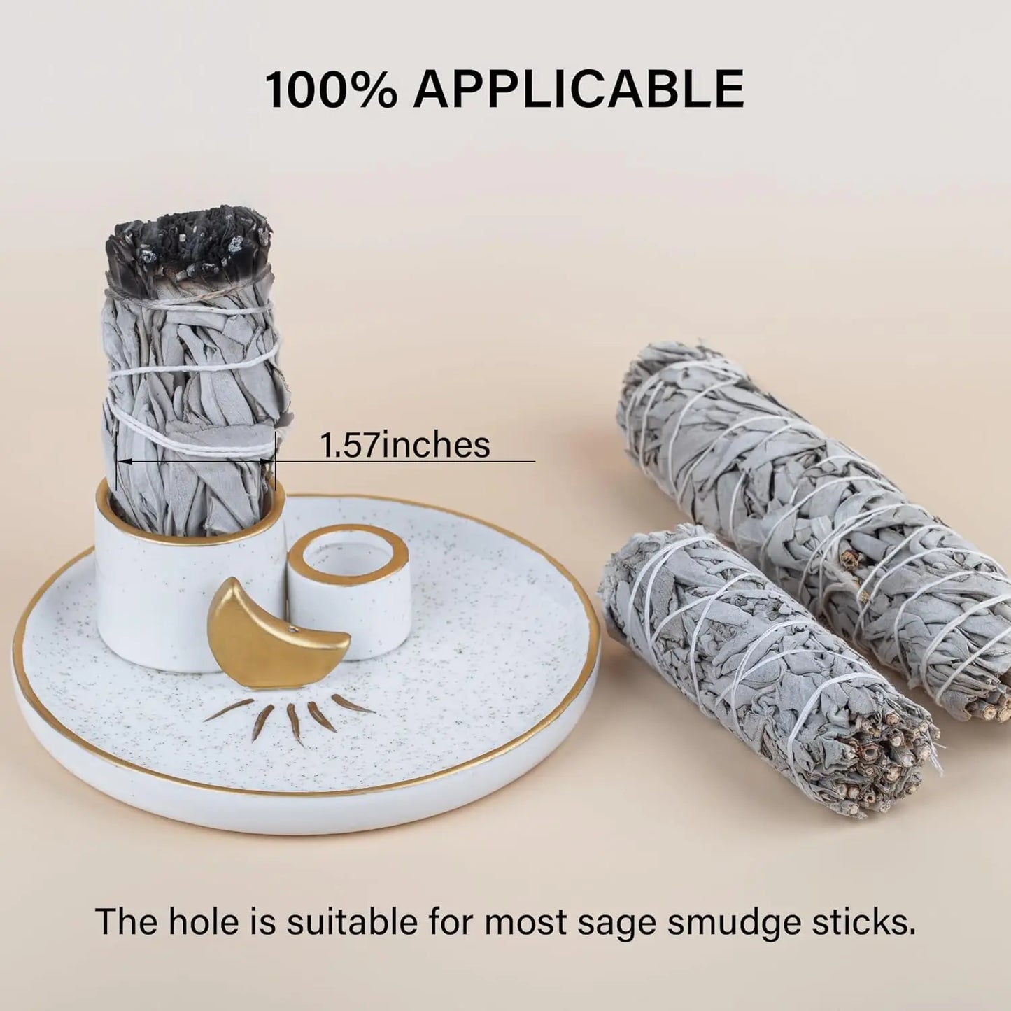 Ceramic Incense And Candle Holder Ash Catcher For Sage